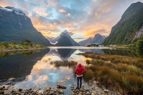 Tourist looking at the landscape