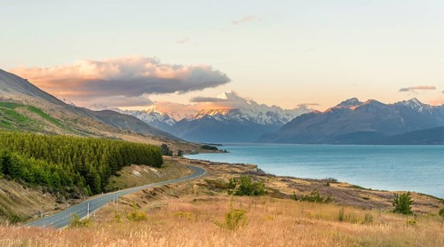 Road with view of Mount Cook