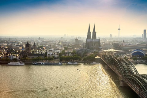 Cityscape with Hohenzollern Bridge and Cathedral