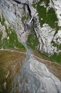 High valley with a river
