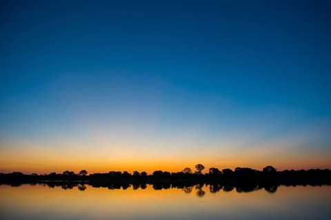 River landscape with Rio Negro at sunset