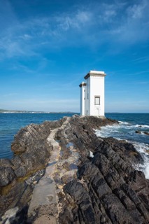 Lighthouse at Port Ellen on the headland Carraig Fhada
