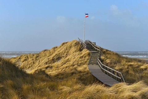 Boardwalk on the dunes of the North Sea