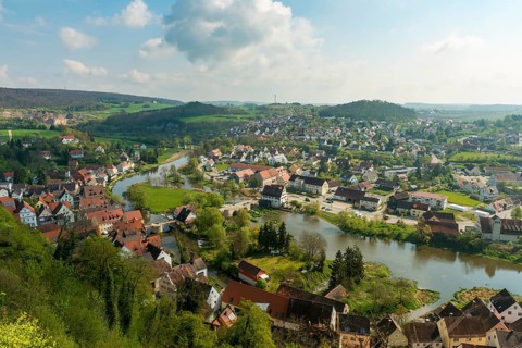 View of Harburg and River Wornitz