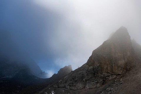 Rock tooth with fog