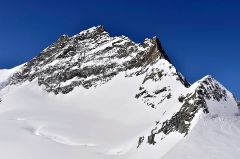 View from Jungfraujoch on peak of the Jungfrau