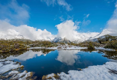 Snow on summit of Key Summit