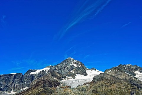 Summit Dent Blanche and retreating Schonbiel Glacier