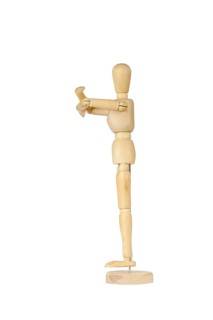 Wooden stickman hugging