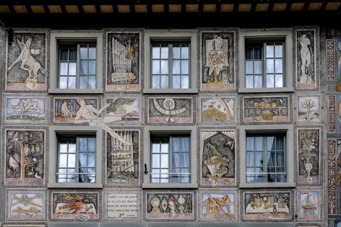 Painted facade at Hotel Adler's Restaurant