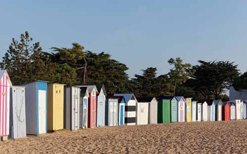 Colorful beach huts, Ile d'Oléron