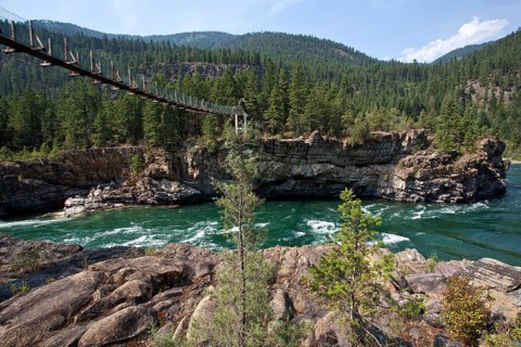 Suspension bridge over the Kootenay River near Libby