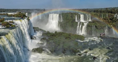 Rainbow over the Iguazu Falls