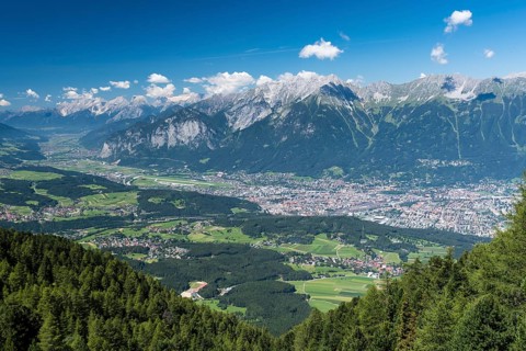 View from Patscherkofel of northern chain of the Alps