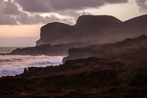 Coast with lava rock