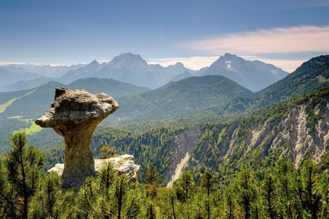 Rock formation Steinerne Agnes at the Lattengebirge
