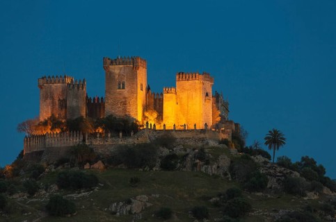Castle of Almodovar del Rio at dusk