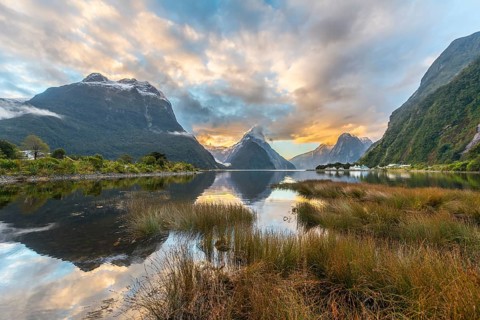 Mitre Peak reflecting in the water