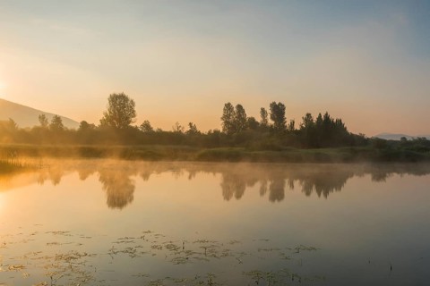 Sunrise at the Zirknitz Lake