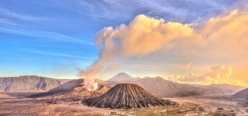 Smoking volcano Gunung Bromo