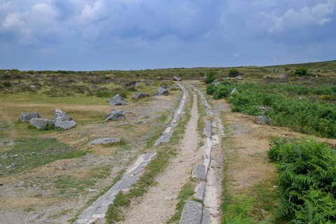 Granite rails of the horse-drawn railway