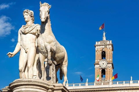 Statue of Pollux with his horse