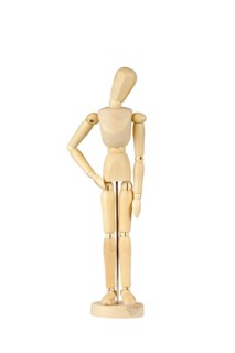 Wooden stickman puzzled