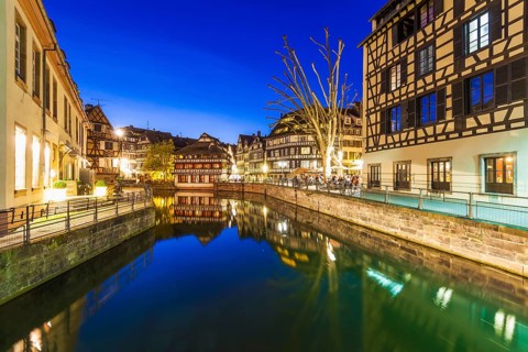 Channel of L'Ill at twilight