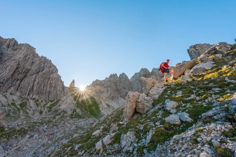 Hiker during the ascent