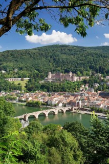 View of historic centre with Karl Theodor Bridge