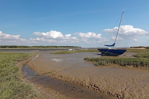 Boat at low tide, Ile d'Aix