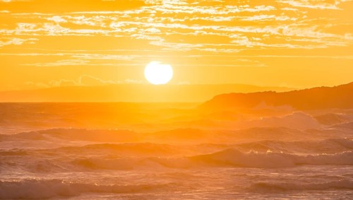 Sunset over the sea