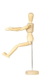 Wooden stickman driving