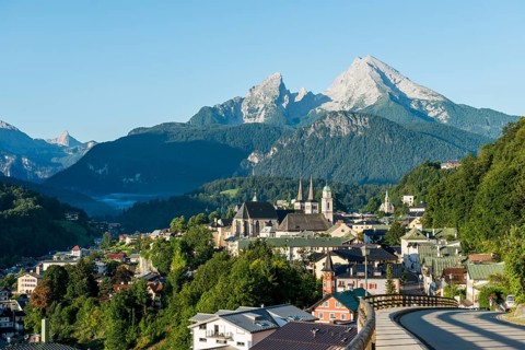 Village view with parish church St. Andreas and collegiate church St. Peter