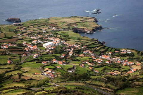 View from Miradouro sobre Ponta Delgada das Flores overlooking Ponta Delgada