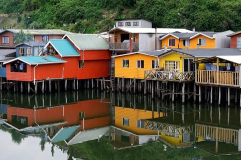 Colorful stilt houses
