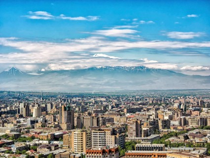 Cityscape with mountain Ararat