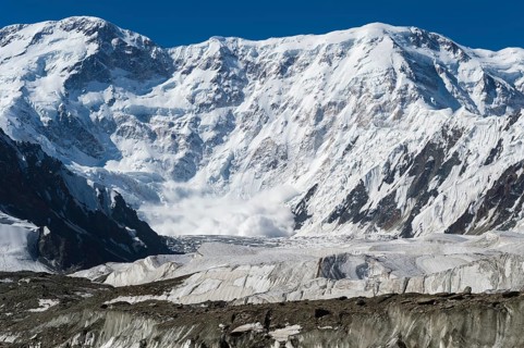 Avalanche coming down near Base Camp