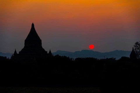 Pagoda in backlight