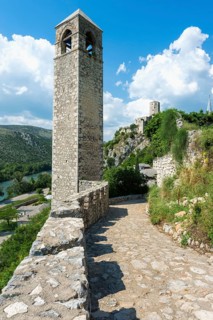 Sahat Kula clock tower in the medieval citadel of Pocitelj