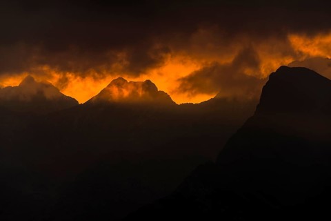 Dramatic clouds above Lechtal mountains
