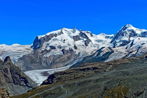 Monte Rosa massif with the main peaks Nordend