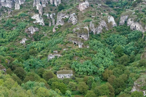 Cave dwellings in the steep mountain village of Khndzoresk
