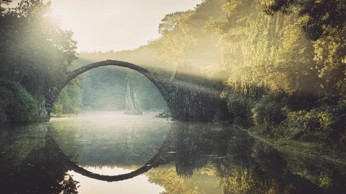 Rakotz Bridge or Devil's Bridge in Kromlau Park