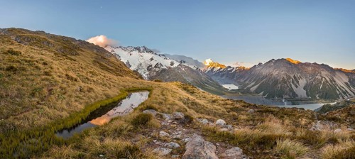 Reflection in mountain lake