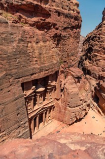 View from above into the gorge Siq