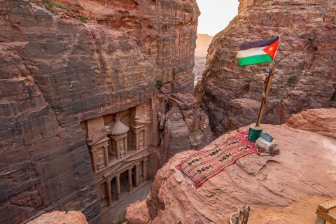 View from above into the gorge Siq