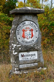 Old border stone Bavaria Duchy of Saxony near Henneberg