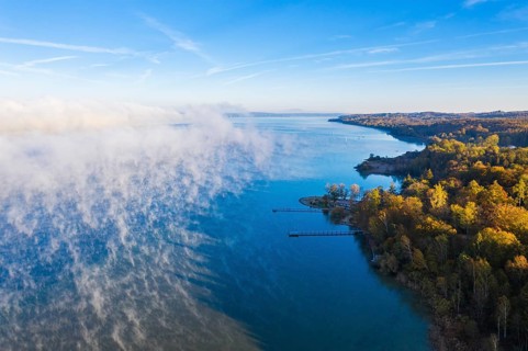 Morning fog over Lake Starnberg