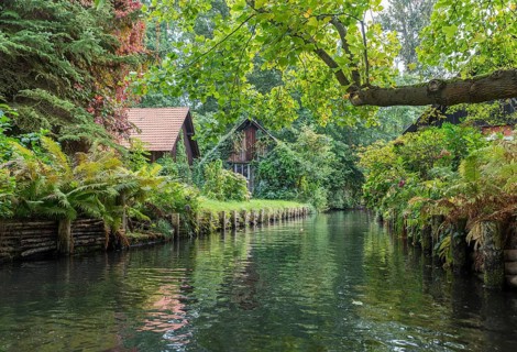 Tributary of the Spree river with small houses